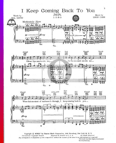 I Keep Coming Back To You Musik-Noten