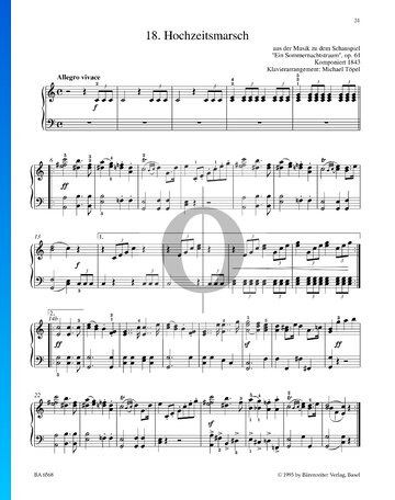 Hochzeitsmarsch, Op. 61 Musik-Noten