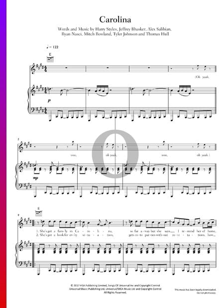 Carolina Sheet Music