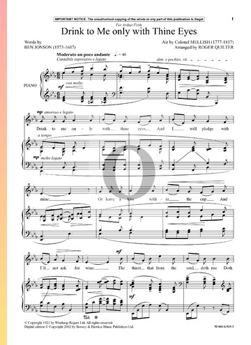 Drink To Me Only With Thine Eyes Sheet Music