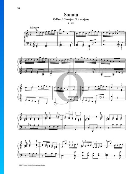 Sonate en Do majeur, K. 200