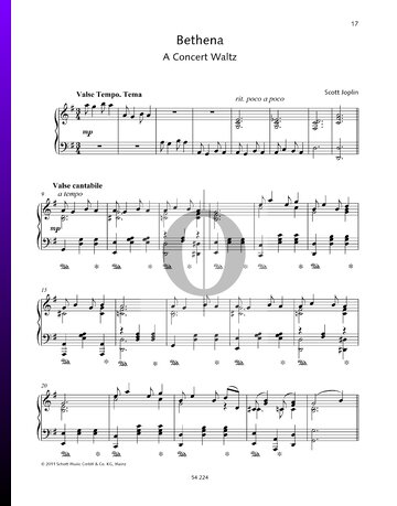 Bethena (A Concert Waltz) Musik-Noten