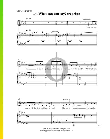 What Can You Say (Reprise) Sheet Music