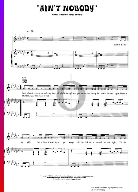 Ain't Nobody Sheet Music