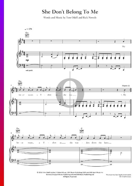 She Don't Belong To Me Musik-Noten