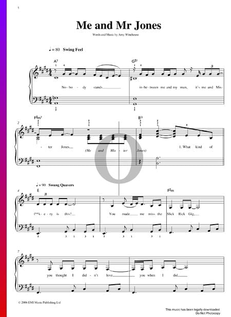 Me & Mr Jones (Fuckery) Sheet Music