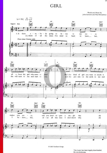 Girl Sheet Music