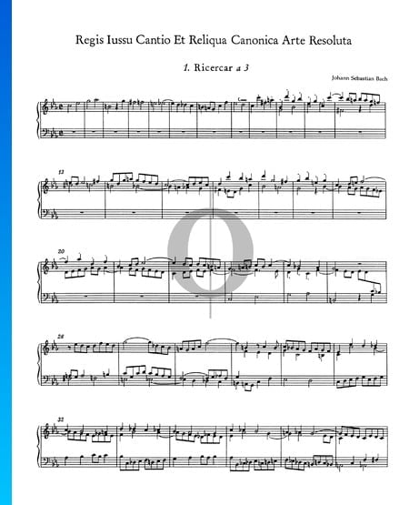 Regis Iussu Cantio Et Reliqua Canonica Arte Resoluta: 1. Ricercar a 3 Partition