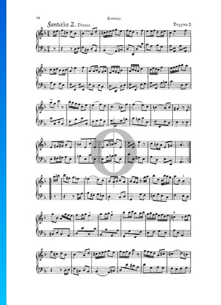Fantasie, Douzaine III No.2: Vivace, TWV 33:26 Partition