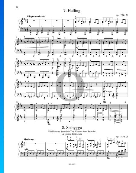 Saebygga, Op. 17 No. 21 Partition