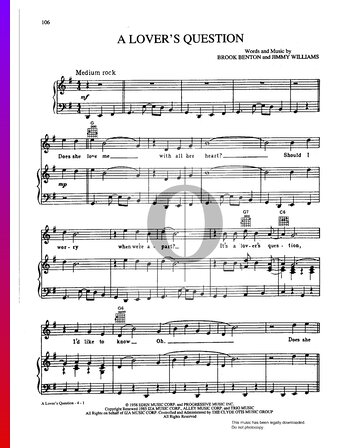 A Lover's Question Partitura