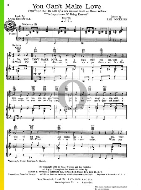 You Can't Make Love Sheet Music