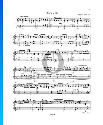 Partition Sonate en Fa Majeur No. 2, Op. 53 P. XII: 42: 1. Poco adagio