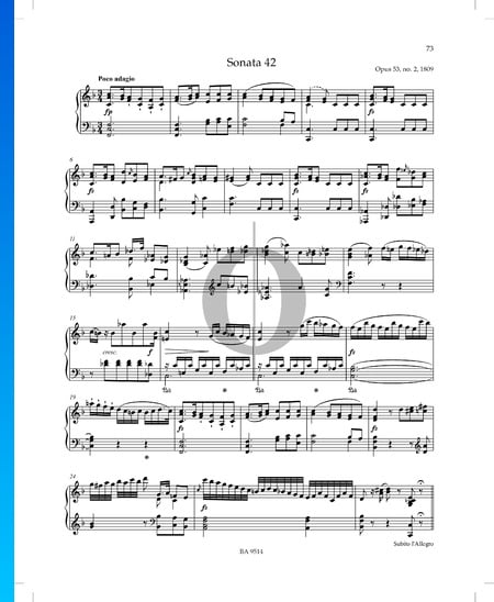 Sonate en Fa Majeur No. 2, Op. 53 P. XII: 42: 1. Poco adagio Partition