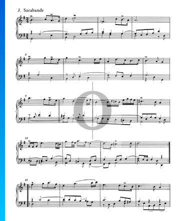 French Suite No. 5 G Major, BWV 816: 3. Sarabande bladmuziek