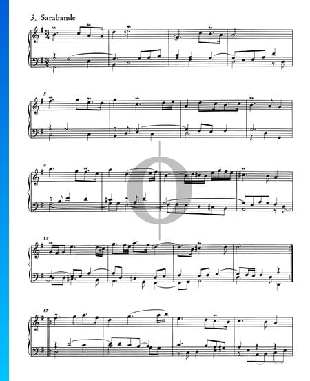 Suite Française No. 5 Sol Majeur, BWV 816: 3. Sarabande Partition