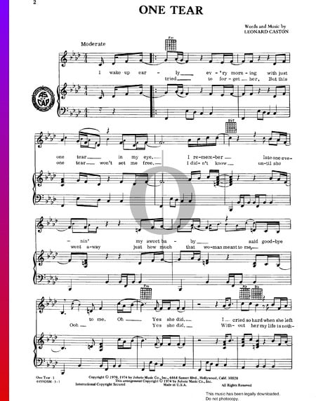 One Tear Musik-Noten