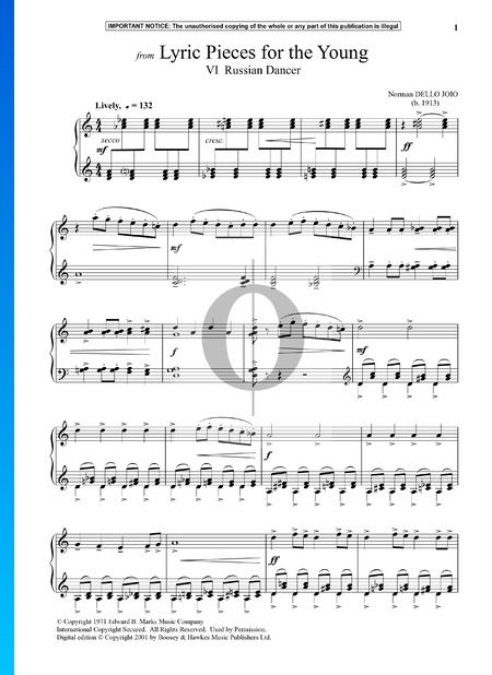 Lyric Pieces For The Young: 6. Russian Dancer Partitura