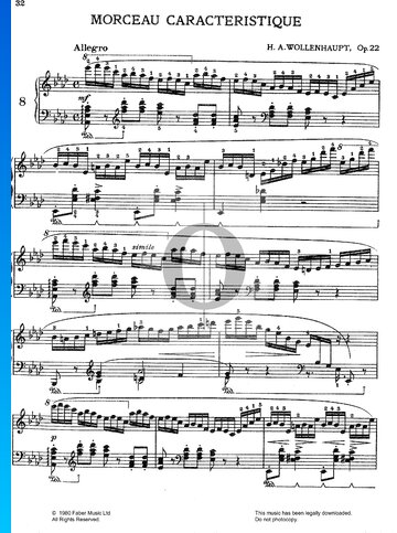 Morceau Caracteristique, Op.22 No. 1 Partitura