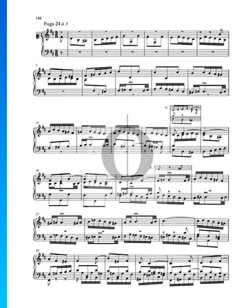Fuga en si menor, BWV 893 Partitura