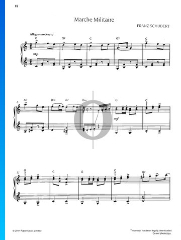 Militär-Marsch, Op. 51 D. 733 Nr. 1 Musik-Noten
