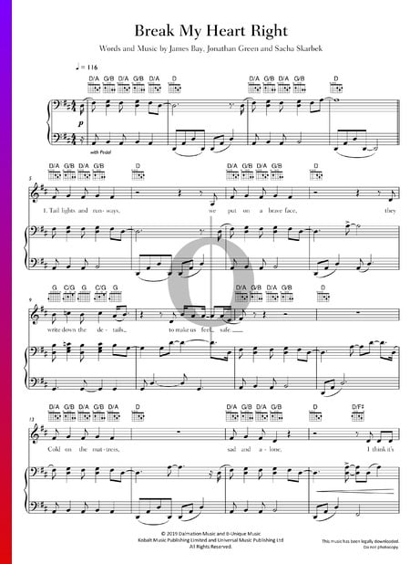 Break My Heart Right Sheet Music