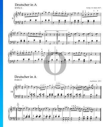 Deutscher in A Major, D 972/3 Sheet Music