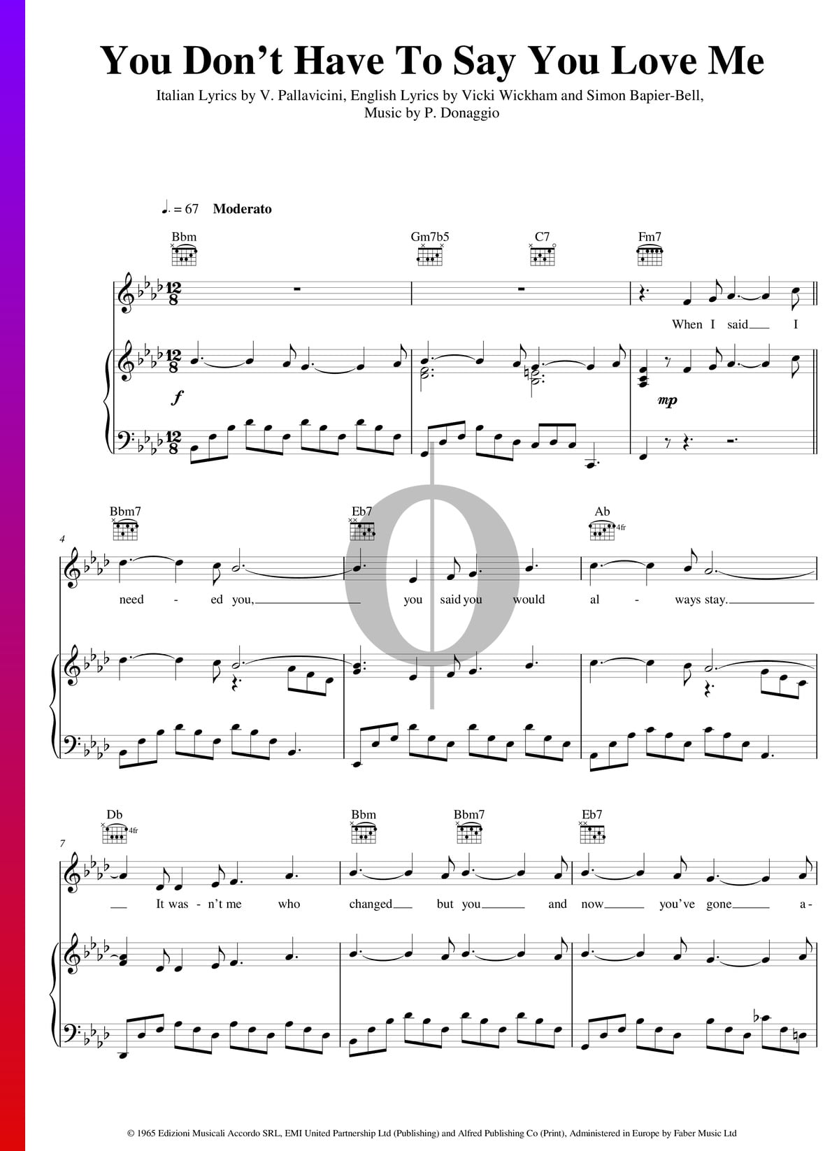 Tell me that you love me piano sheet music