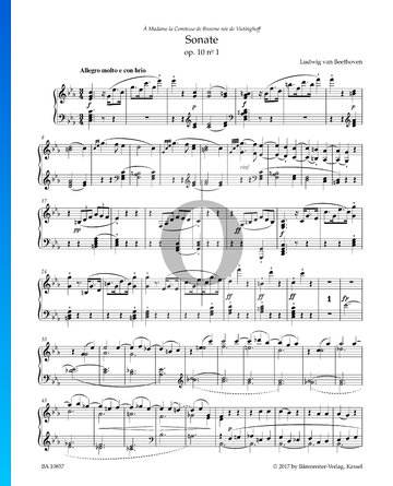 Sonata n.º 6 en fa mayor, Op. 10 n.º 1 Partitura