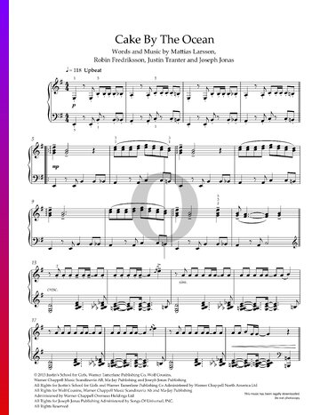 Cake By The Ocean Sheet Music