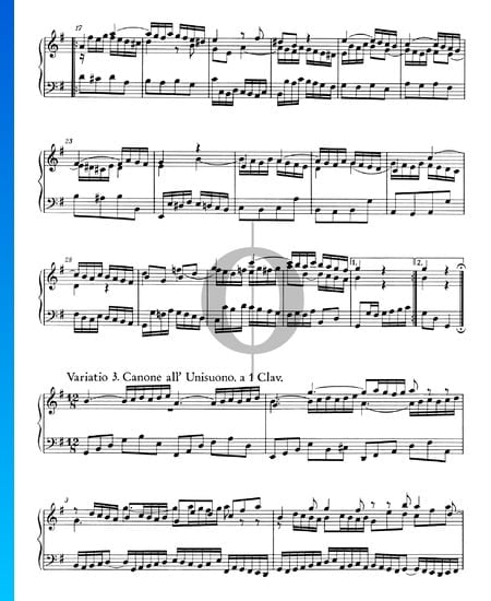 Goldberg Variations, BWV 988: Variatio 3. Canone all' Unisuono. a 1 Clav.