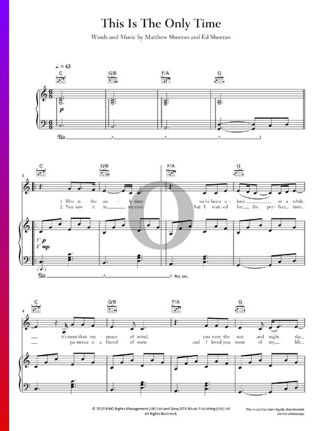 This Is The Only Time Musik-Noten
