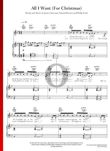 All I Want (For Christmas) Sheet Music