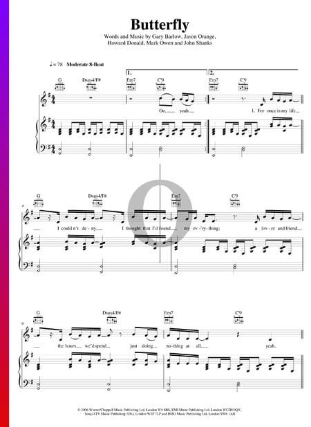 Butterfly Musik-Noten