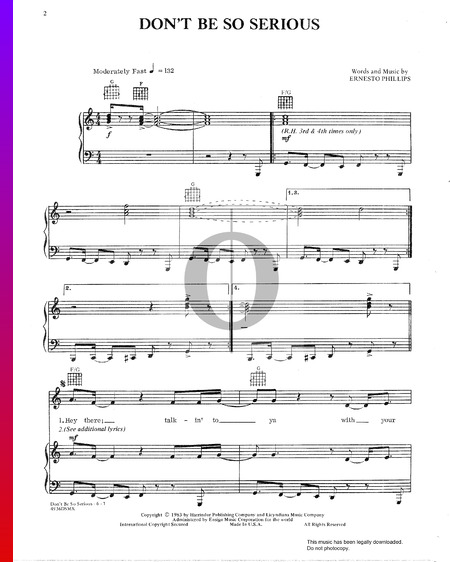 Don't Be So Serious Partitura