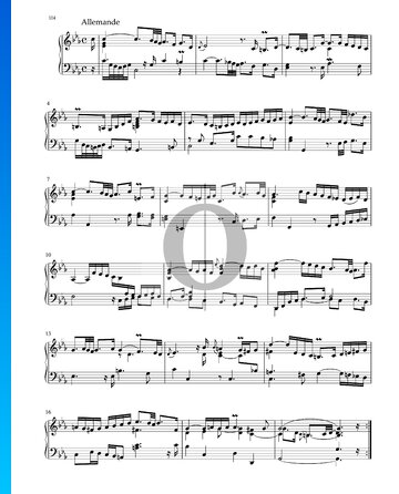Suite en do menor, BWV 1011: 2. Alemanda Partitura