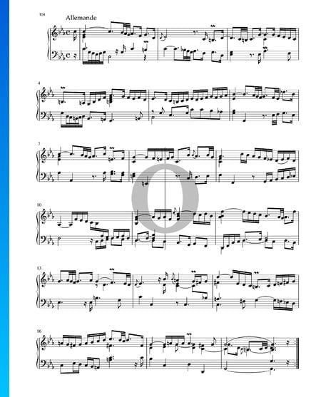 Suite in C Minor, BWV 1011: 2. Allemande Sheet Music