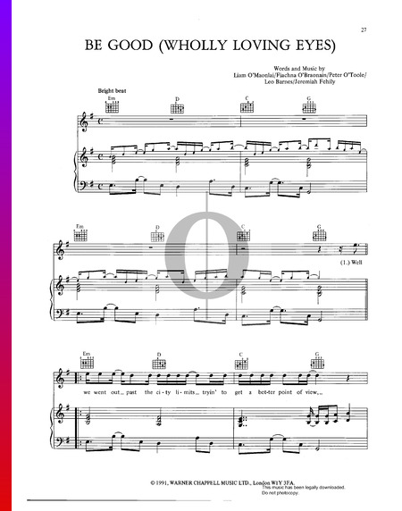 Be Good (Wholly Loving Eyes) Sheet Music
