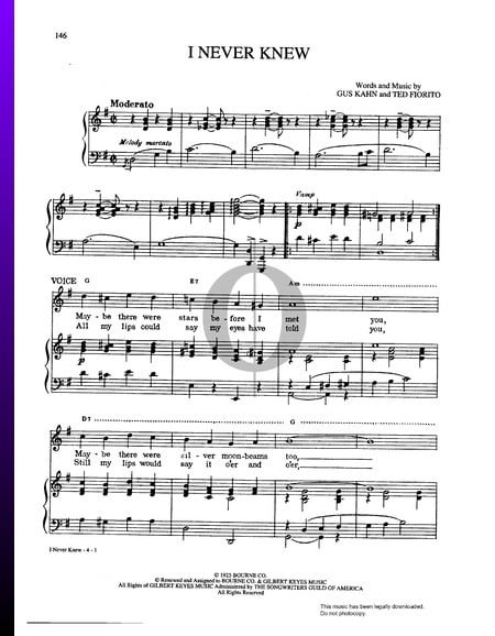 I Never Knew Sheet Music