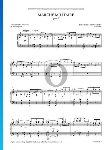 Marche Militaire, Op. 20 Sheet Music