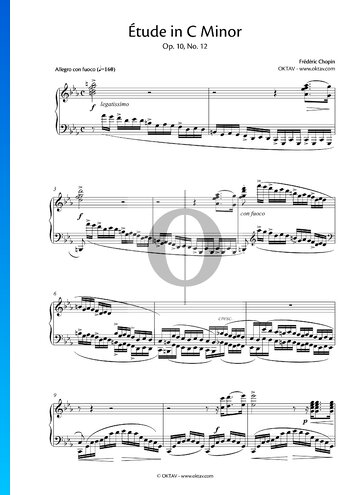 Etüde in c-Moll, Op. 10 Nr. 12 (Revolutionsetüde) Musik-Noten