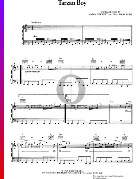 Tarzan Boy Partition