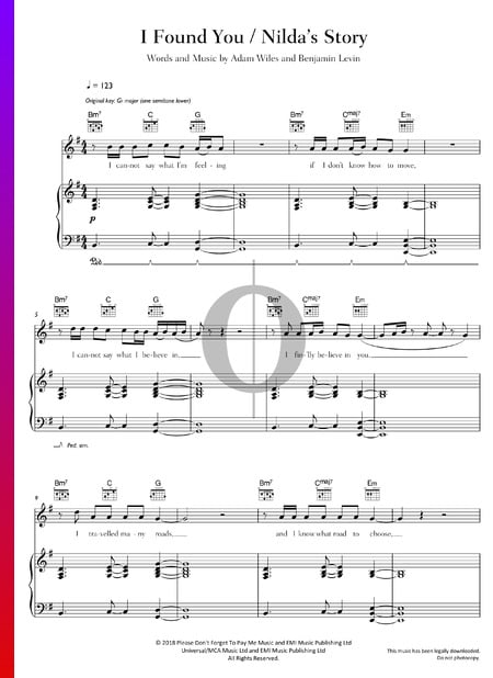 I Found You / Nilda's Story Sheet Music