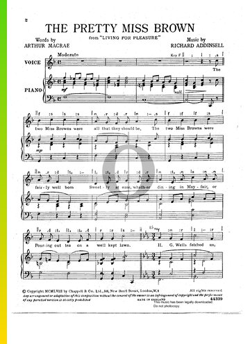 The Pretty Miss Brown Partitura