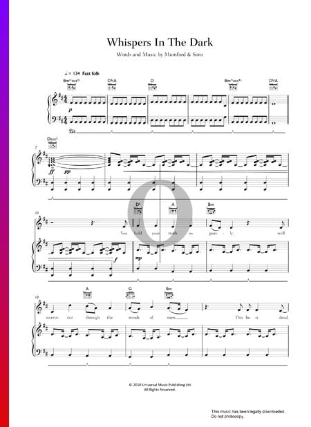 Whispers In The Dark Sheet Music