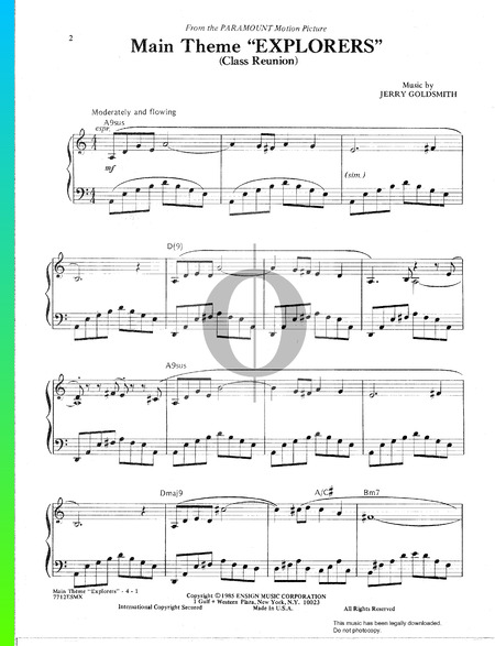 Explorers (Class Reunion) Theme Musik-Noten