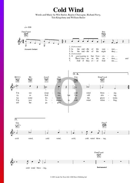 Cold Wind Musik-Noten