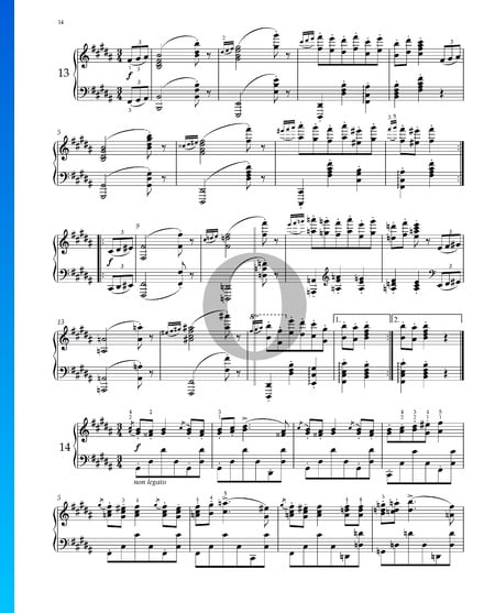 Vals, Op. 39 n.º 13 Partitura