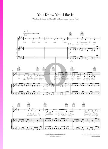 You Know You Like It Sheet Music