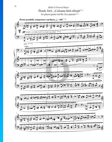 Étude 14A: Coloana fara sfârsit bladmuziek